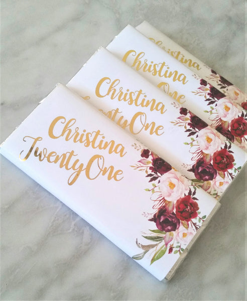 Custom Designed Premium Belgium Mini Chocolate Bar Favors