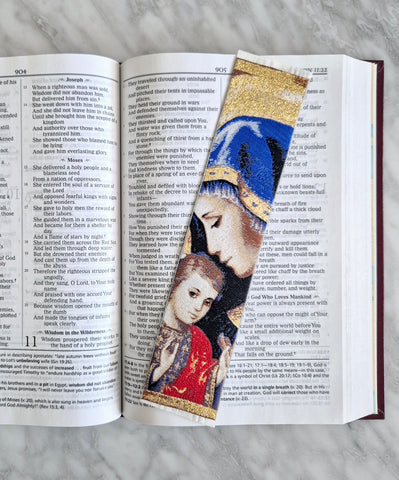 Virgin Mother & child tapestry bookmark