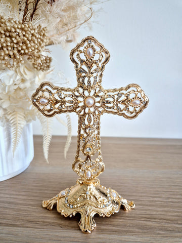 Gold and diamonte Cross