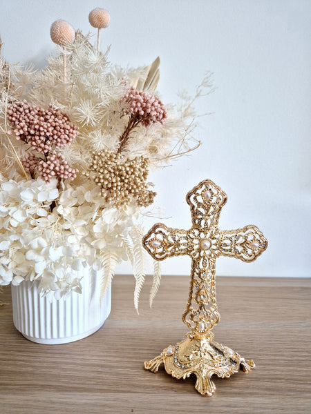 Gold and diamonte Cross