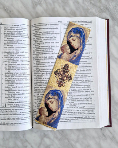 Virgin Mother & child tapestry bookmark