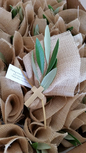 HESSIAN + OLIVE LEAF BONBONIERE - madamsousouevents 