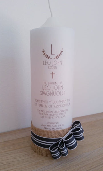 THE DION CHRISTENING CANDLE - CATHOLIC - madamsousouevents 