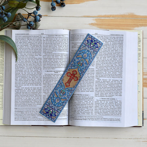 Orthodox Red Cross Tapestry Book Mark - madamsousouevents 