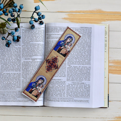 Orthodox Virgin Mary and child Tapestry Book Mark - madamsousouevents 