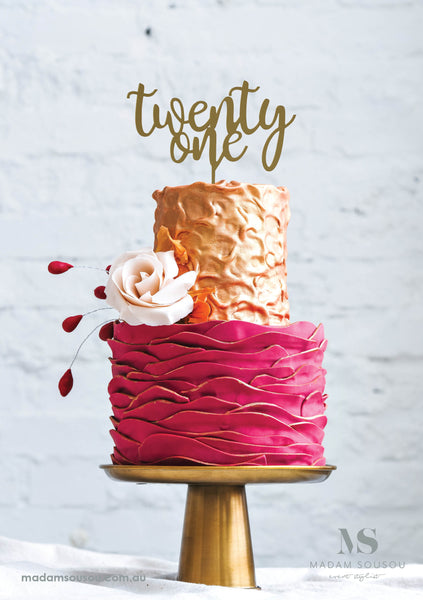 TWENTY ONE ACRYLIC CAKE TOPPER - madamsousouevents 