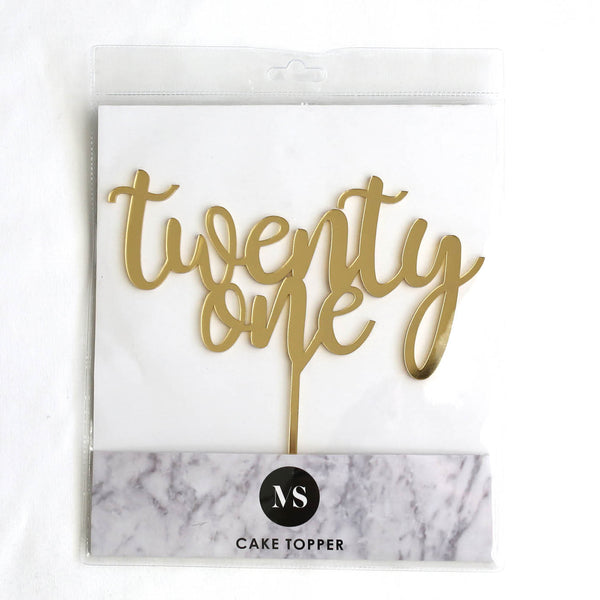 TWENTY ONE ACRYLIC CAKE TOPPER - madamsousouevents 