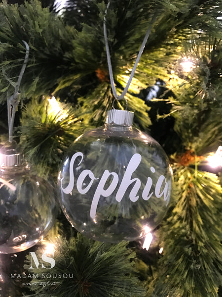 Personalised Christmas Bauble - madamsousouevents 